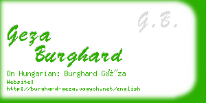 geza burghard business card